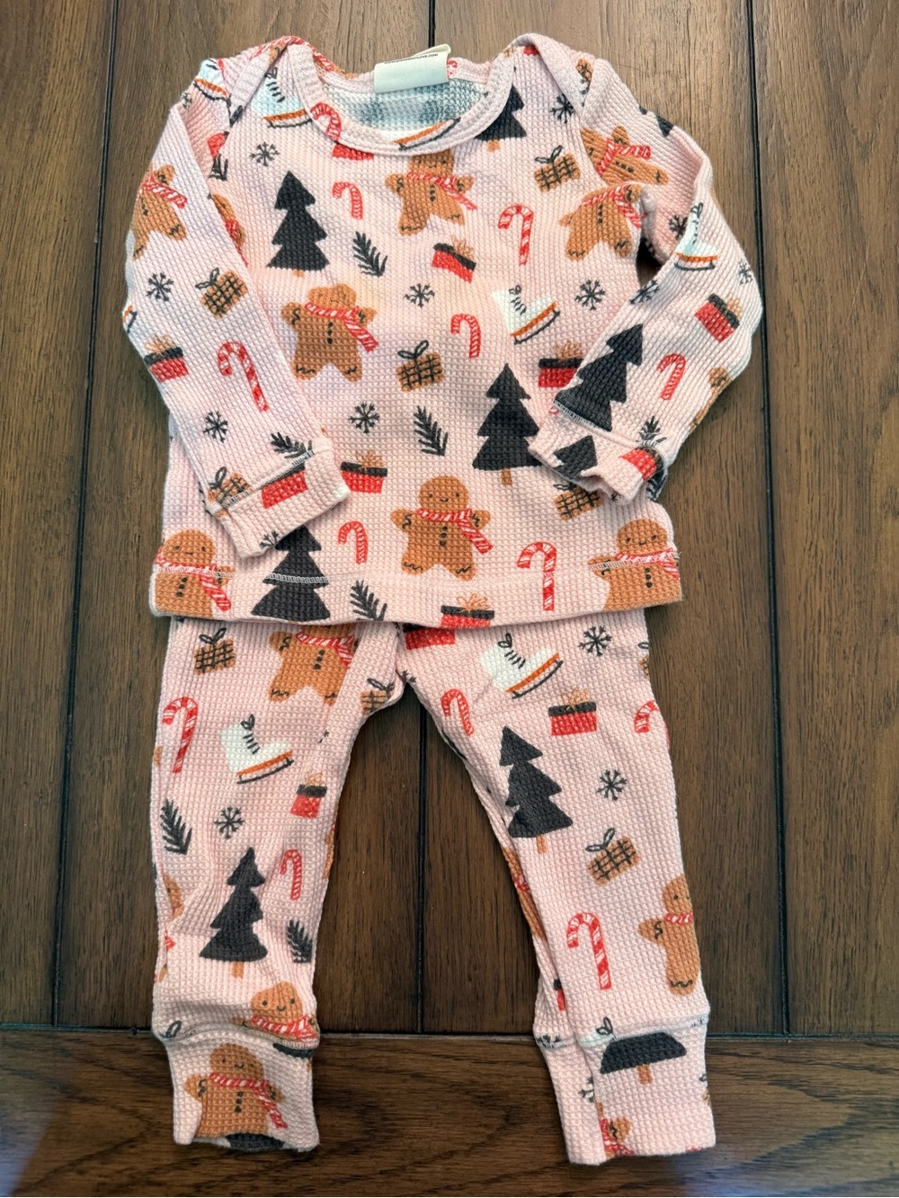 Spearmint Love Organic Waffle 2-Piece Set, Gingerbread Wonderland Blush